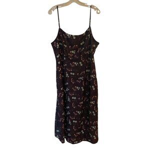 ORIGINALITY by Dry Goods Purple Floral Women's Slip Midi Dress NWT Size XL